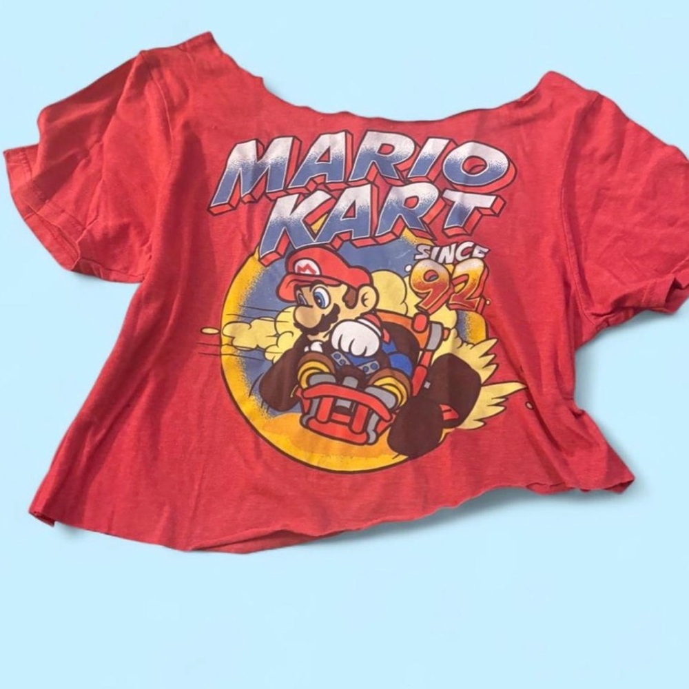 Red Mario Kart Graphic Crop Top